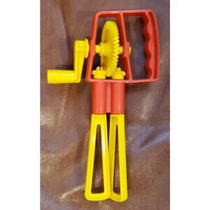 Vintage Gowi Red Yellow Plastic Egg Beater Classic Pretend Play Toy Austria